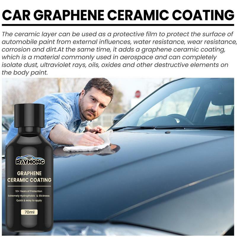 Revestimiento Nano cerámico de grafeno, protección de pintura hidrofóbica para coche, resistencia a altas temperaturas, resistencia a los arañazos, 70ml