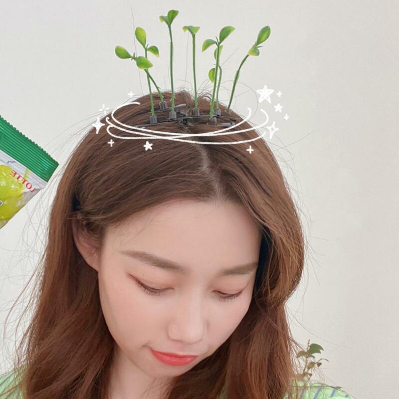 2024 Korean Sprout Grass Hair Clip Plant Bean Sprout Clip Hair Kids Girls Women Bean Sprout Hairpin Barrette Creative Headwear