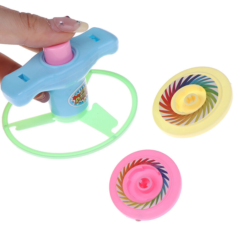 1Set Flying Disc Spinning Top Toy Saucer Disc Launcher Outdoor Flying Kids Toys Birthday Party Favors