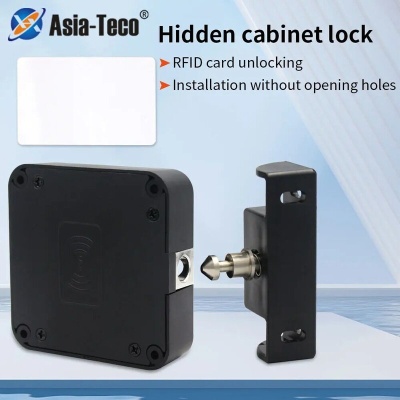 Electronic Smart Drawer RFID Door Lock Hidden Embedded Wooden Cabinet Door Lockers 13.56MHz RFID Tag IC Card New Easy To Install