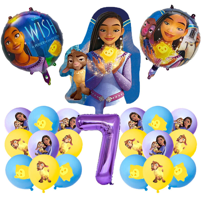 Wens Disney Verjaardagsfeestje Decoraties Asha Geit Ballonnen Wegwerp Servies Bord Stro Servet Prinses Baby Shower Benodigdheden