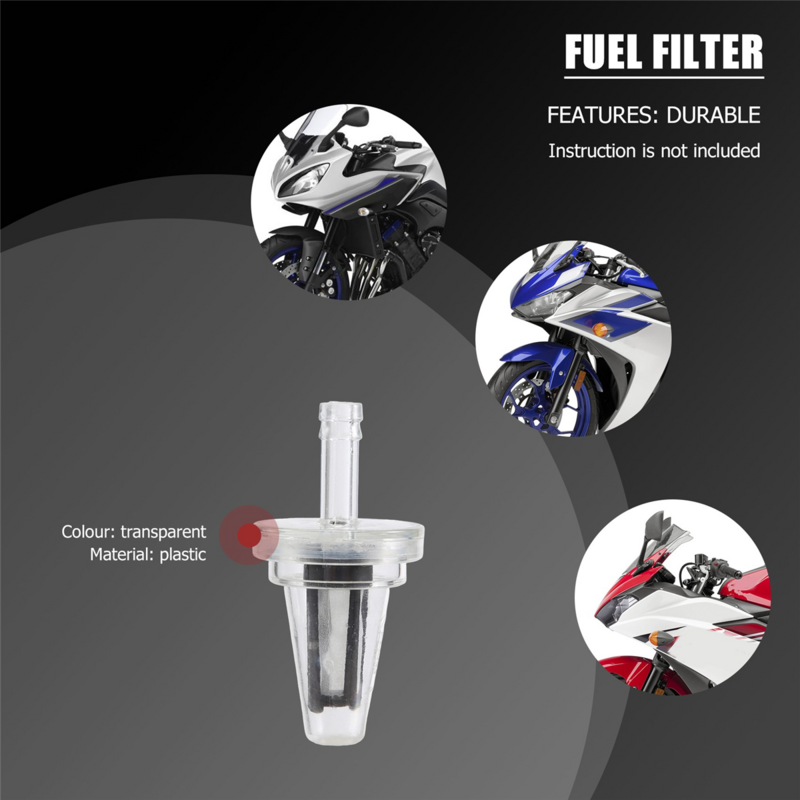 1 buah Filter bahan bakar Inline sudut kanan sepeda motor Universal 1/4 inci 6mm jalur selang untuk