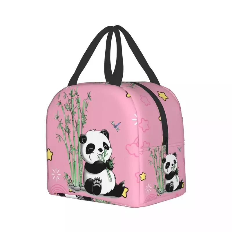 Изолированная сумка для ланча с изображением медведя панды для открытого пикника, портативный охладитель, термоконтейнер для ланча, женские, детские, школьные, рабочие сумки для хранения еды