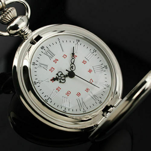 ساعة جيب كوارتز صياد كامل سلسة كلاسيكية ، ساعة رقمية رومانية ، ساعة سلسلة بقلادة للرجال والنساء