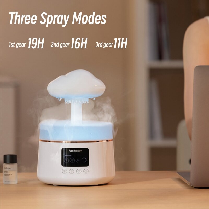 300ML Rain Cloud Air Humidifier 2/4/6H Timing Colorful Night Light USB Ultrasonic Essential Oil Diffuser Mute for Bedroom Yoga