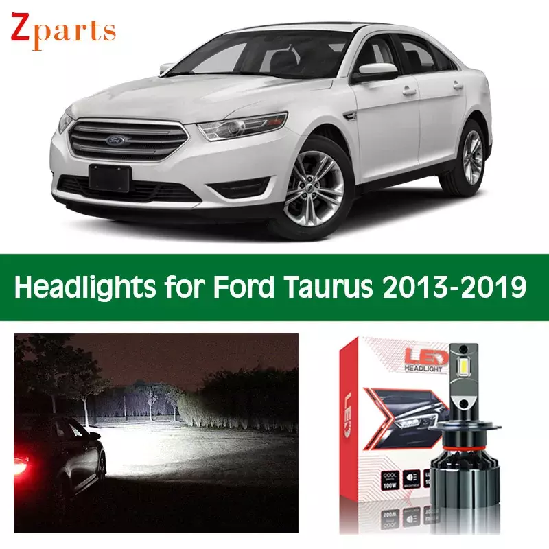 รถสำหรับ Ford Taurus 2013 - 2019 LED ไฟหน้าต่ำ Beam High Beam Super Bright หลอดไฟอัตโนมัติแสงโคมไฟอุปกรณ์เสริม