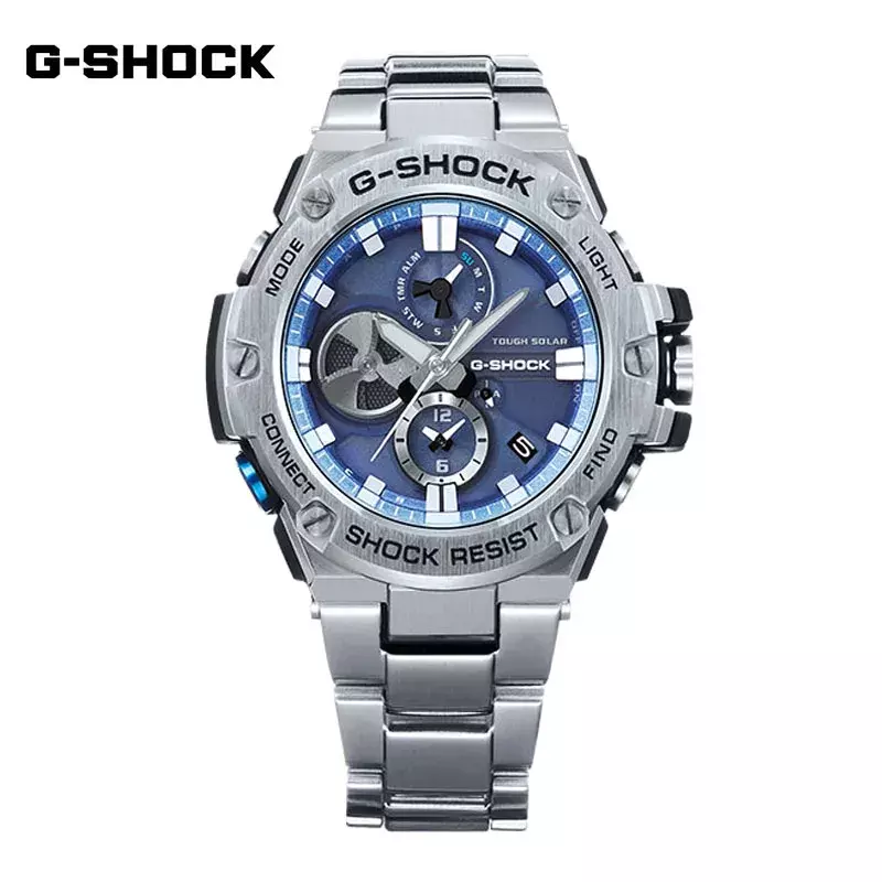 G-SHOCK de Metal para hombre, reloj de pulsera de acero inoxidable, resistente al agua, GST-B100, corazón en la oscuridad