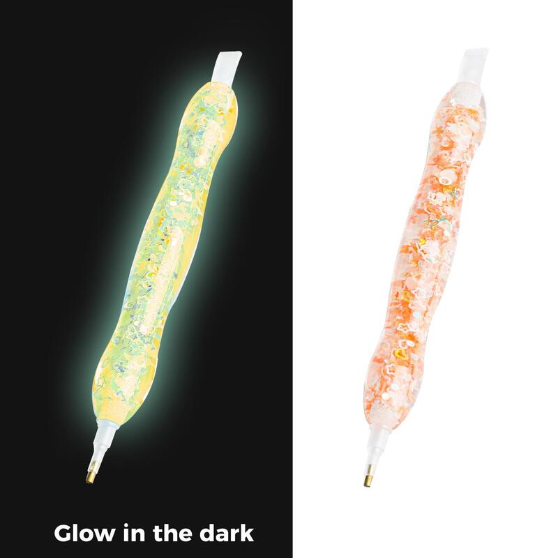 5D Resin Diamond Painting Tools, Orange Dirll Pen, Glow In The Dark Dotting Pen, Lumieous pen, Diamond Painting Accerssories