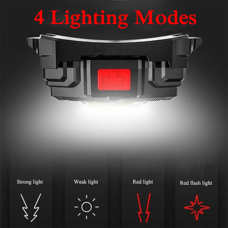 3 In 1 Multifunctional COB LED Headlamp Outdoor Night Running Light Wrist Light Waistpack Light Portable Emergency Flashlight