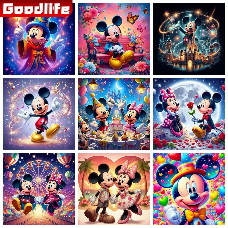 Mickey Mouse 5d Diy Diamond Painting Disney Cartoon Borduurwerk Full Drill Mozaïek Kruissteek Steentjes Home Decor Kids Cadeau