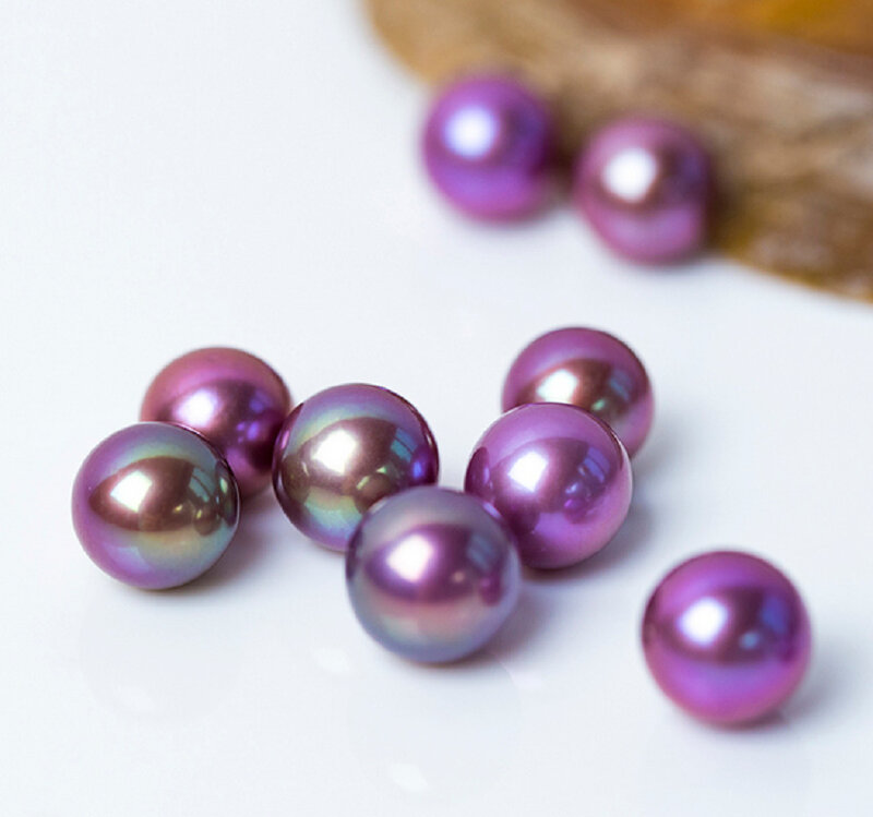 10-11mm Purple Lavender Round Loose Pearl Undrilled Women Wedding Party Jewelry Accessories Necklace Earring Ring Bracelet
