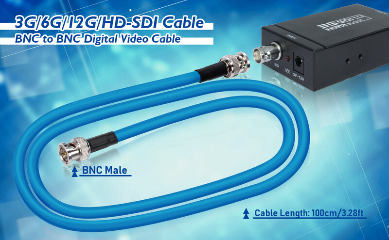 Superbat SDI Cable BNC Cable 3G/6G/12G (Belden 1694A),10FT/15FTSupports HD-SDI/3G-SDI/4K/8K,SDI Video Cable Precision Video Cabl