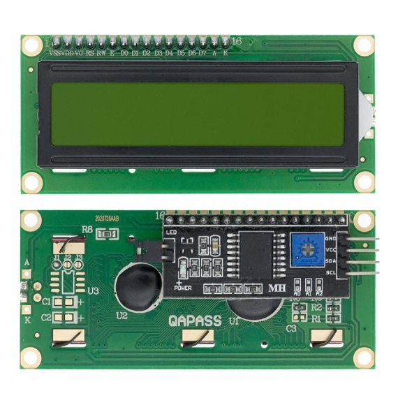 LCD1602 1602 LCD 5V โมดูลหน้าจอสีฟ้า/เหลืองหน้าจอสีเขียว16x2ตัวอักษรจอแสดงผล LCD PCF8574 IIC I2C อินเตอร์เฟซ5V สำหรับ Arduino