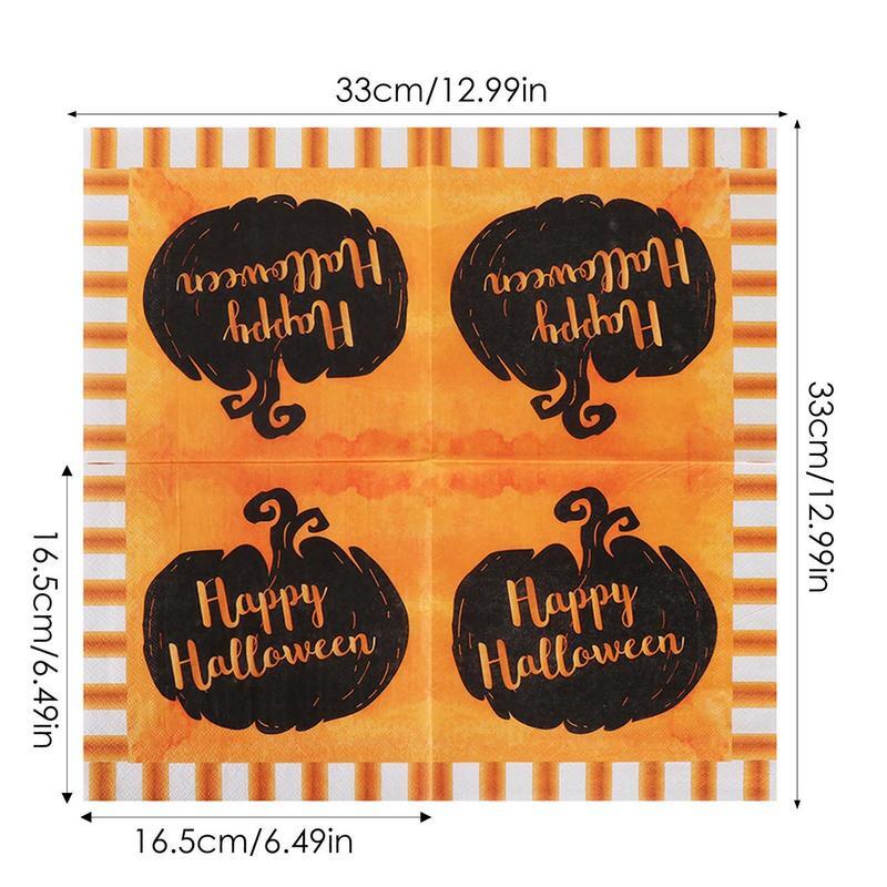 Servilletas impresas de papel de 2 capas para Halloween, suministros para festivales, servilletas para invitados, decoraciones para fiestas