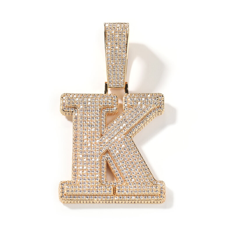 THE BLING KING Custom Bold Letters collana con ciondolo con nome Micro pavimentato 5A collana con catena di zirconi cubici gioielli Hiphop