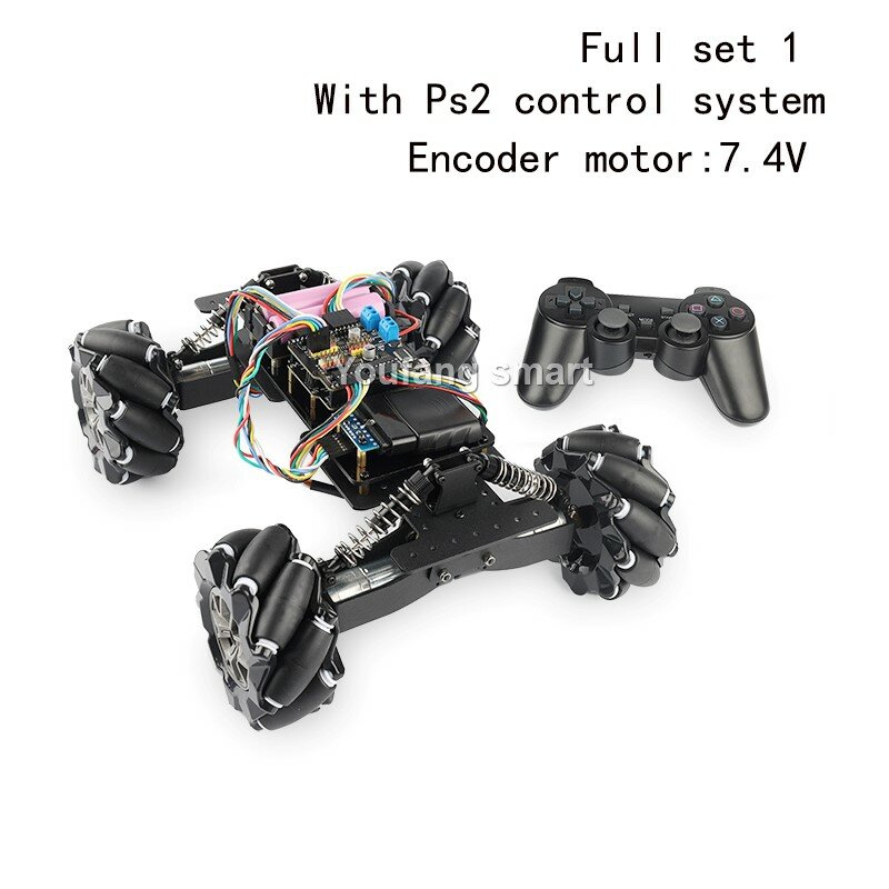 Omnidirectional Mecanum Wheel RC Robot Car Adjustable Suspension Chassis for Arduino Robot DIY Kit to Ps2 UNO Programmable Kit