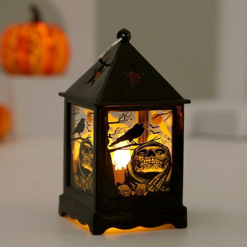 Batterij Aangedreven Halloween Lantaarn Gesimuleerde Vlam Led Lamp Voor Outdoor Home Decor Vakantie Bar Tuin Decoratie