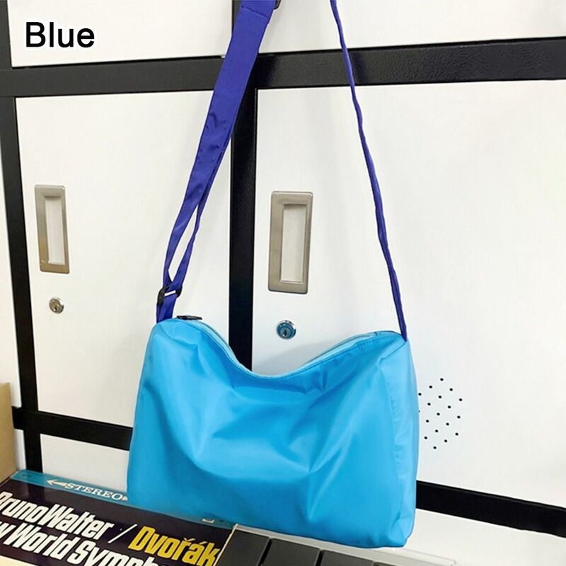 Нейлоновая сумка через плечо, повседневная однотонная вместительная сумка на одно плечо, Лоскутная цветная сумка для отдыха для женщин