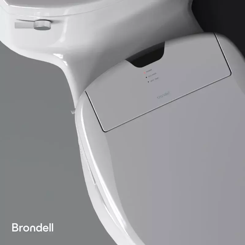 Brondell S1400-RW Swash 1400, luksusowa deska sedesowa z wydłużoną bielą, z podwójną dyszą ze stali nierdzewnej, czysta, niekończąca się woda-