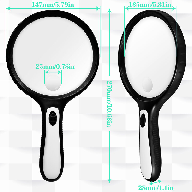 NEW Magnifying Glass with Light 5X 15X Magnifying Glass 4 LEDs Illuminated Lighted Magnifier with Storage Bag for Seniors