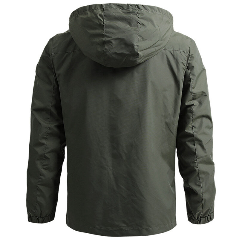 Windbreaker Men Tactical Jacket Waterproof Outdoor Hooded Coat Sports Military European Size S-7XL Field Climbing Thin Outwear