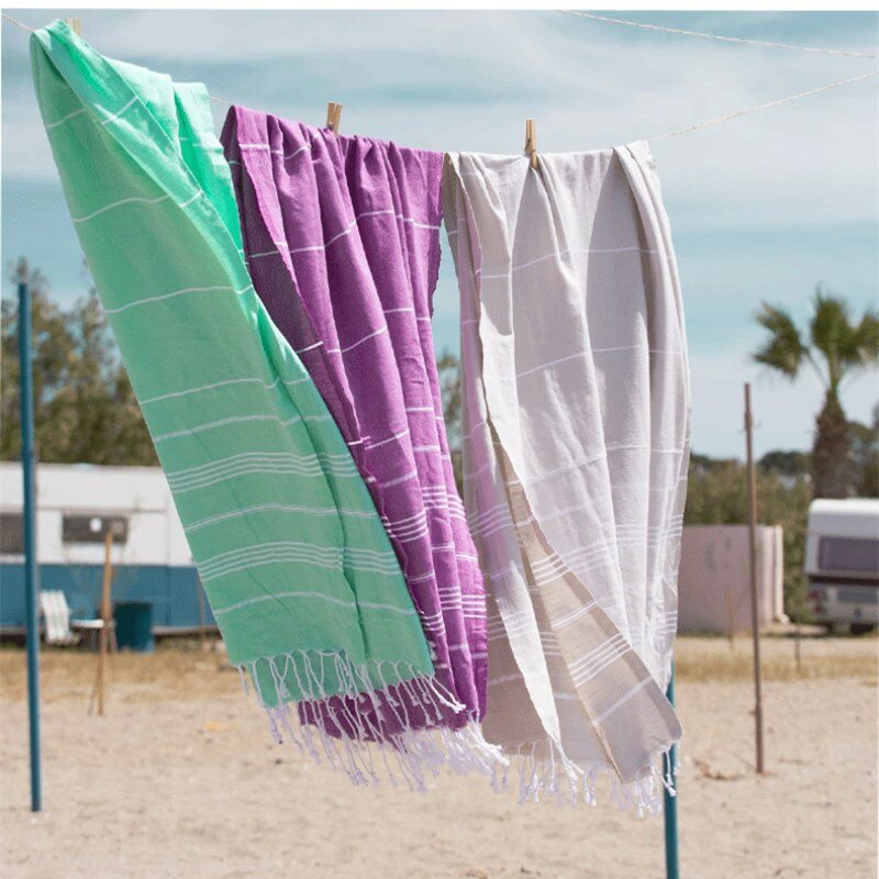 Toalla de playa con flecos sin arena para adultos, chal de algodón de secado rápido, falda multifuncional, moda P8