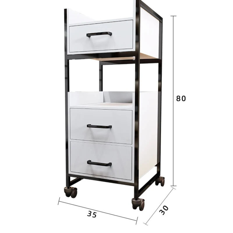 Barber Shop Special Salon Trolleys Tool Cabinet Hair Salon Multi-functional Storage Rack with Drawer Barber Shop Auxiliary Cart