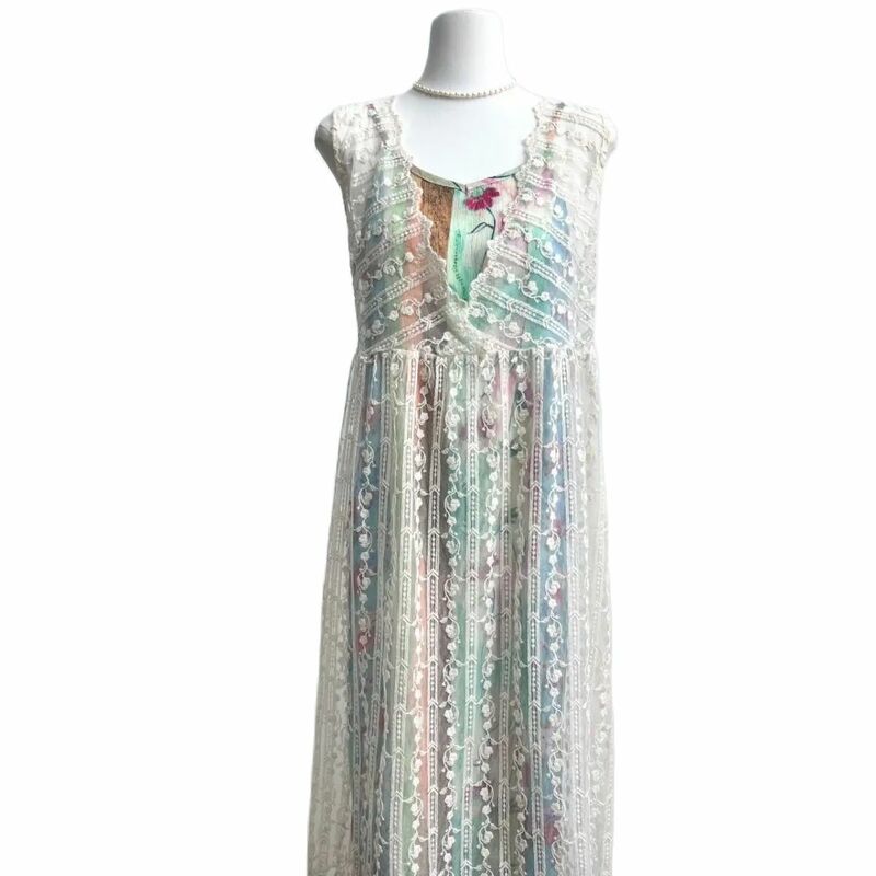Terno floral bordado de renda para mulheres, vestidos elegantes vintage, estilo natalício, Y2K, verão, novo, conjunto de 2 peças