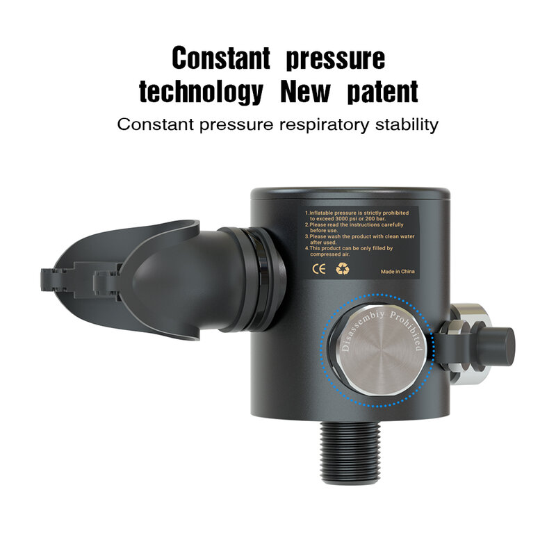 رأس صمام التنفس بزجاجة الأكسجين ، معدات الغوص ، أداة التنفس ، محول اسطوانة مضيئة ، تخفيف الضغط ، 0.5 لتر
