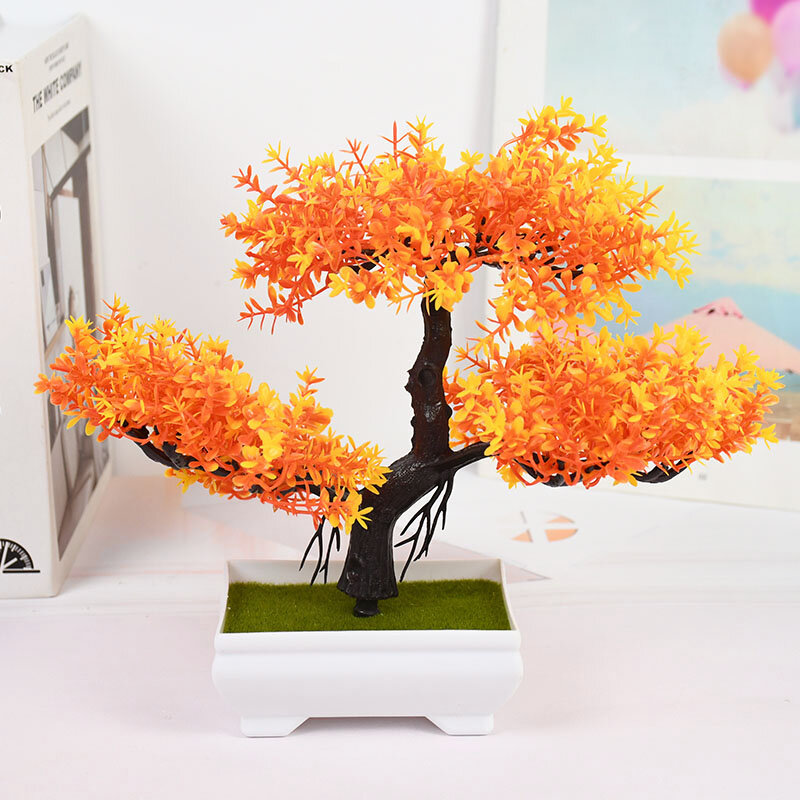 Sztuczne rośliny Bonsai małe drzewo doniczka sztuczna roślina kwiaty ozdoby doniczkowe do dekoracji domu stół do pokoju wystrój ogrodu hotelowego