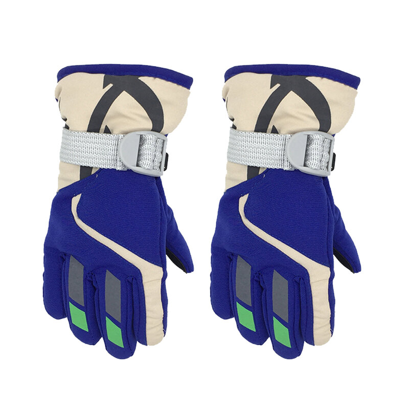1 Pair Ski Gloves Kids Waterproof Mittens Skiing Protector purple