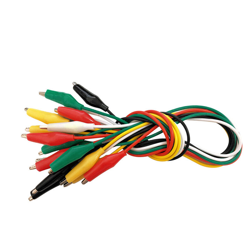 10 unids/set pinzas eléctricas de cocodrilo DIY cables de prueba pinzas de cocodrilo de doble punta clip de Roach kit de cable de puente de prueba