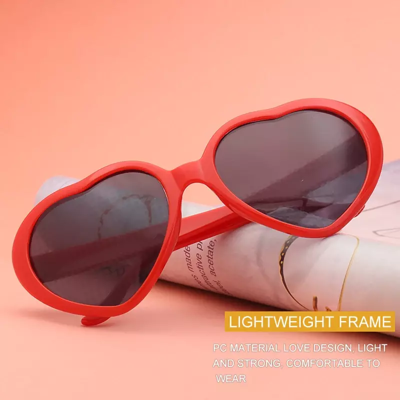 Frauen Mode herzförmige Effekte Brille beobachten die Lichter ändern sich in Herzform bei Nacht Beugung brille weibliche Sonnenbrille