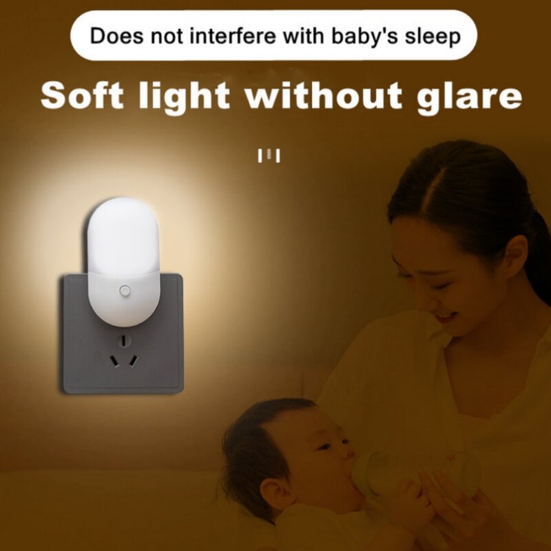 UooKzz lampada da comodino luce notturna EU US Plug LED Night light AC220V lampada da camera da letto regalo per bambini lampada da notte carina per corridoio WC