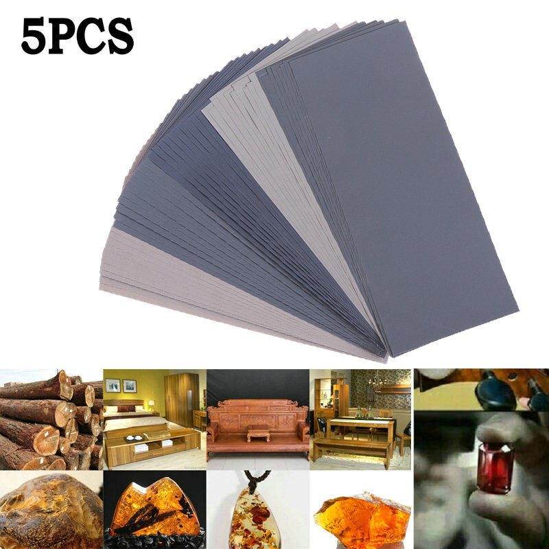 5pcs Wet Dry Sand Paper Wet/Dry Sand Papers Soft Paper Base Precision Polishing 320-10000 Car Paint Mixed Assorted Grit