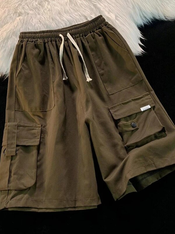 Jmprs Vintage Bf Harajuku Cargo Shorts Hip Hop Big Pockets Y2K Shorts Women High Waist Loose Streetwear American Casual Shorts