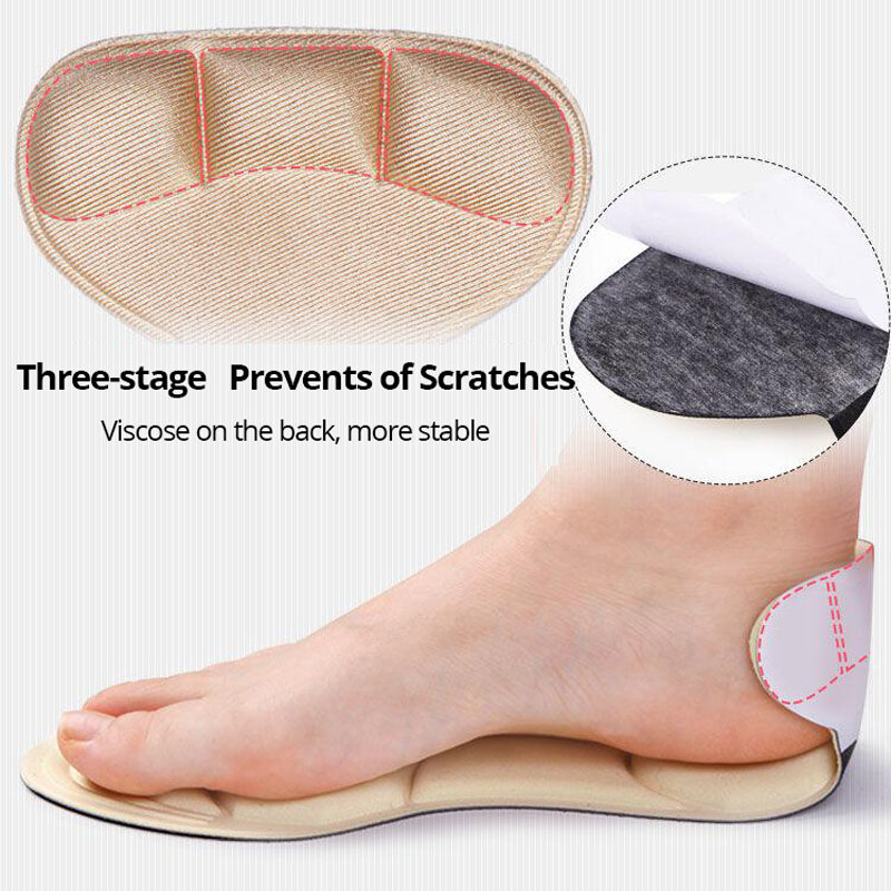 Insole Pad Inserts Heel Post Back Breathable Anti-slip for High Heel Shoes Reduces Pressure Prevent of Blisters 1 Pair