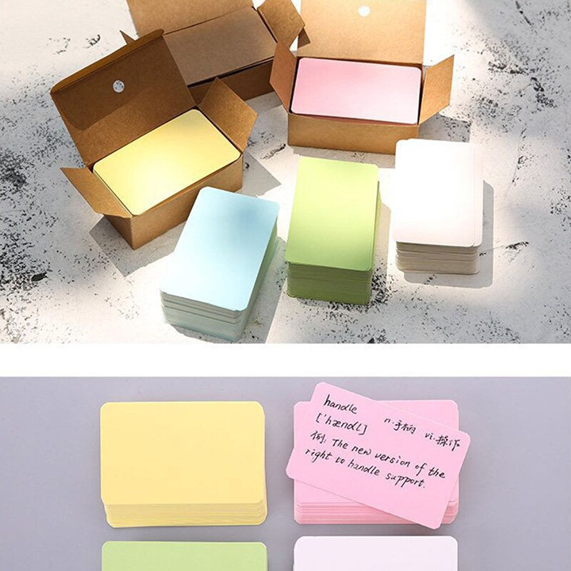 100pcs/box kartka z papieru pakowego kolor pusta wizytówka wiadomość karta z podziękowaniami kartka