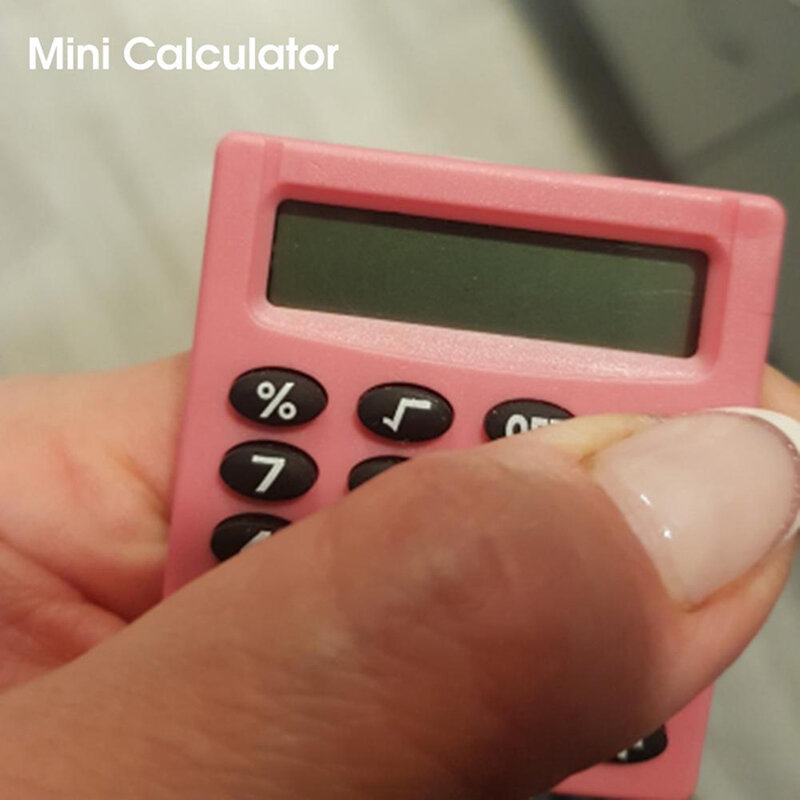 Kalkulator kecil persegi multifungsi, kalkulator plastik elektronik kantor sekolah warna Mini
