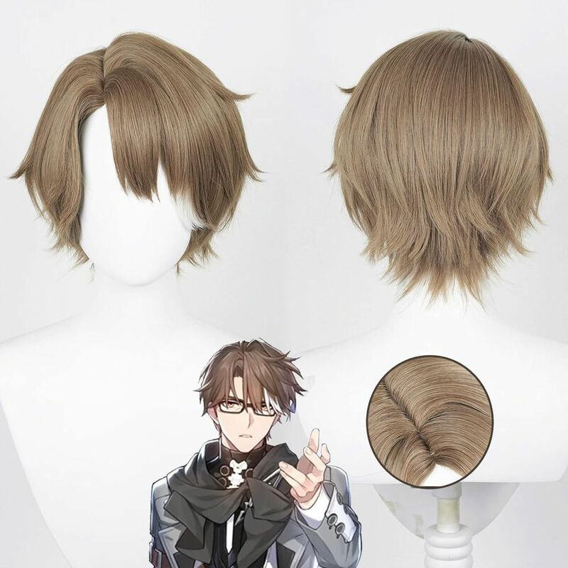 Anime game Railway Young short wigs three-quarters blonde highlights cosplay Fiber Headband Synthetic Wigs Pelucas Hair Party