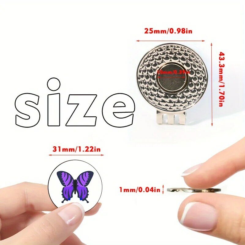 Featuring magnetic metal golf ball logo - golf accessories, golf equipment, small butterfly ball logo, a gift for golf enthusias