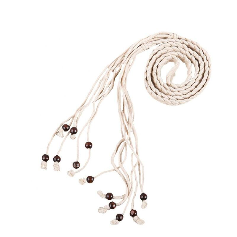 Frauen Gürtel Hüftgurt Vintage Bund selbst binden hand gefertigten geflochtenen Holz perlen Bund