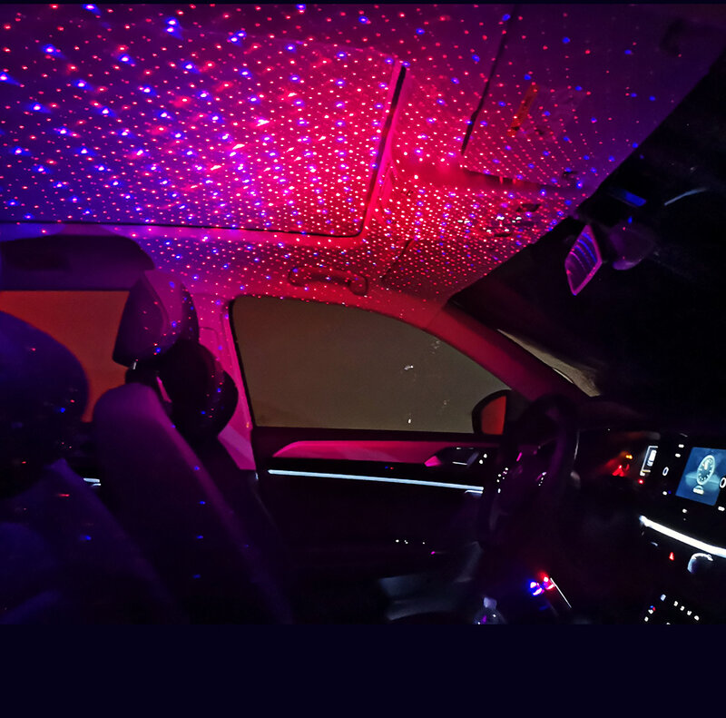 أضواء المحيطة سقف السيارة ستار ضوء رومانسية USB ليلة ضوء جو مصباح ديكور السقف المنزل ضوء