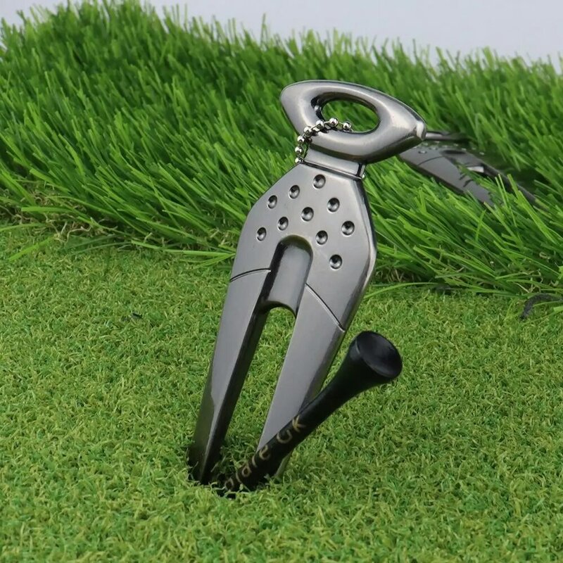 Garpu bola Golf Non-slip dirancang secara ergonomis mudah digunakan garpu Divot kekuatan tinggi tahan lama pembuka botol garpu hijau Golf