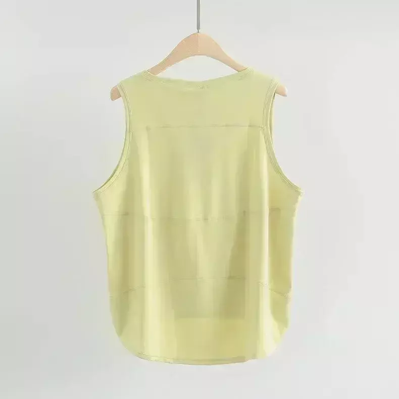 Lemon-Chaleco deportivo suelto para mujer, camiseta sin mangas de tela de tacto desnudo, secado rápido, retales, Yoga, Fitness, correr, entrenamiento