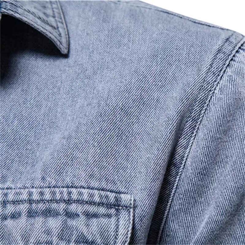Frühlings mode 100% Baumwolle Jeans hemden Streetwear Männer lässig dickes Langarmhemd für Männer hochwertige Herren hemden Mäntel