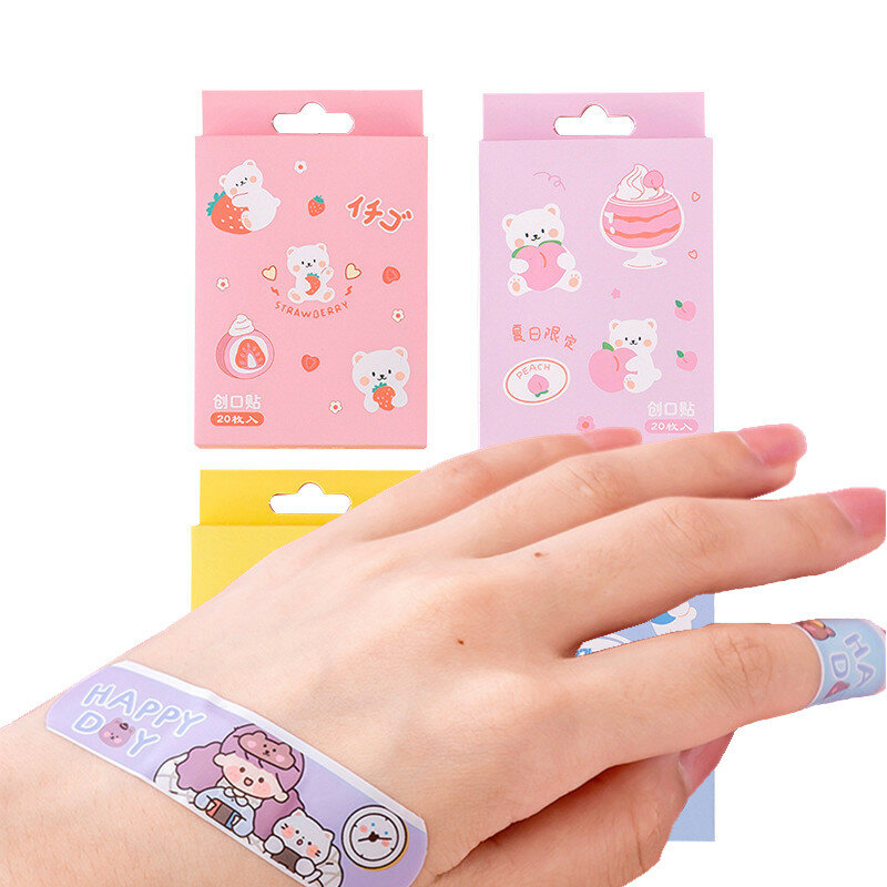 20pcs/box Patch Breathable Cartoon Band Aid Finger Hand Skin Wound Plaster Children Kids First Aid Kits Adhesive Bandages Strip