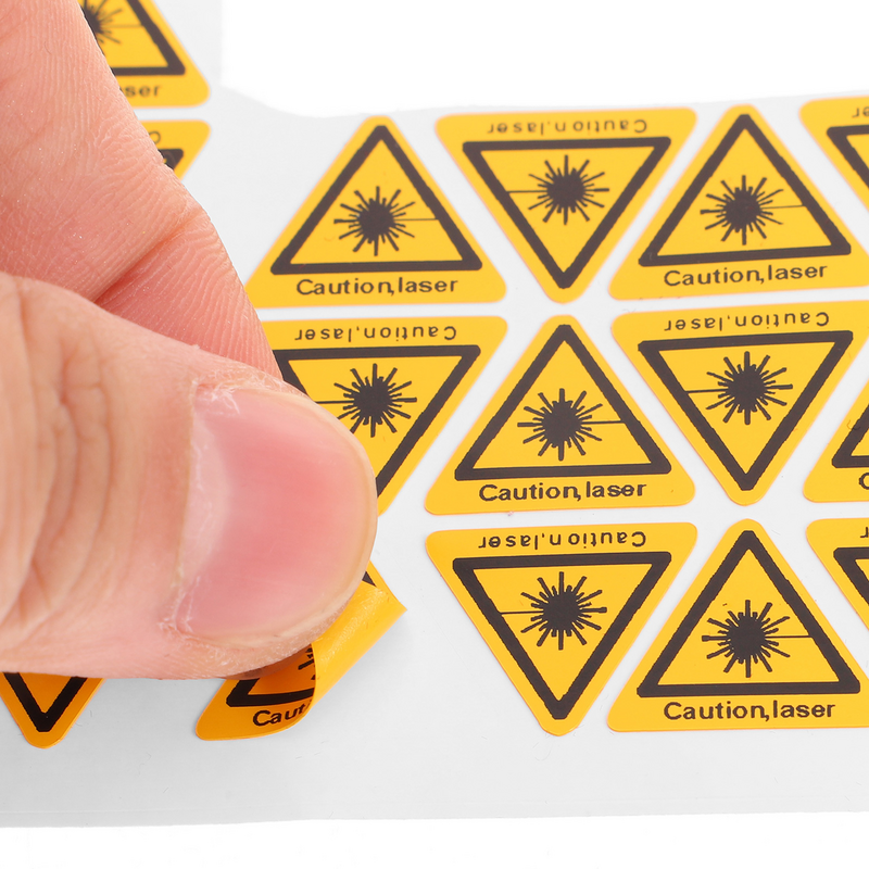 50 Pcs Laser Safety Signs Caution Sticker Warning Decals Stickers Security Pvc Cautious