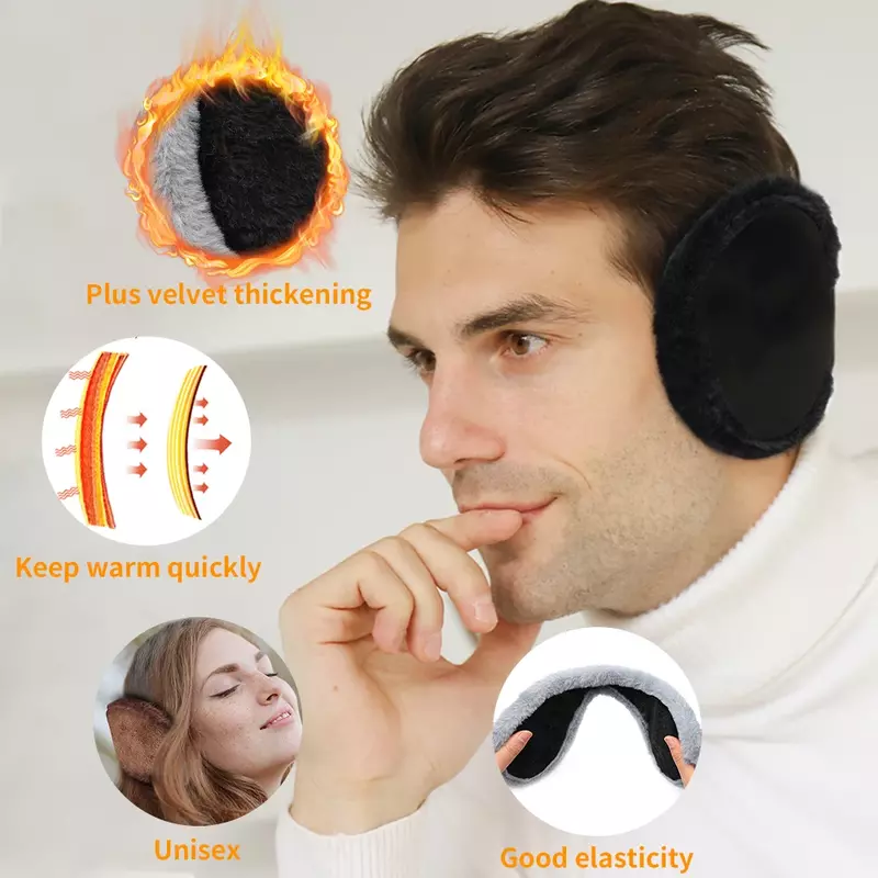 Unisex Warm Fur Earmuffs for Men Women Velvet Ear Muffs Winter Thicken Warmer Ear Cover Outdoor Cycling Ski Plush Ear Protector