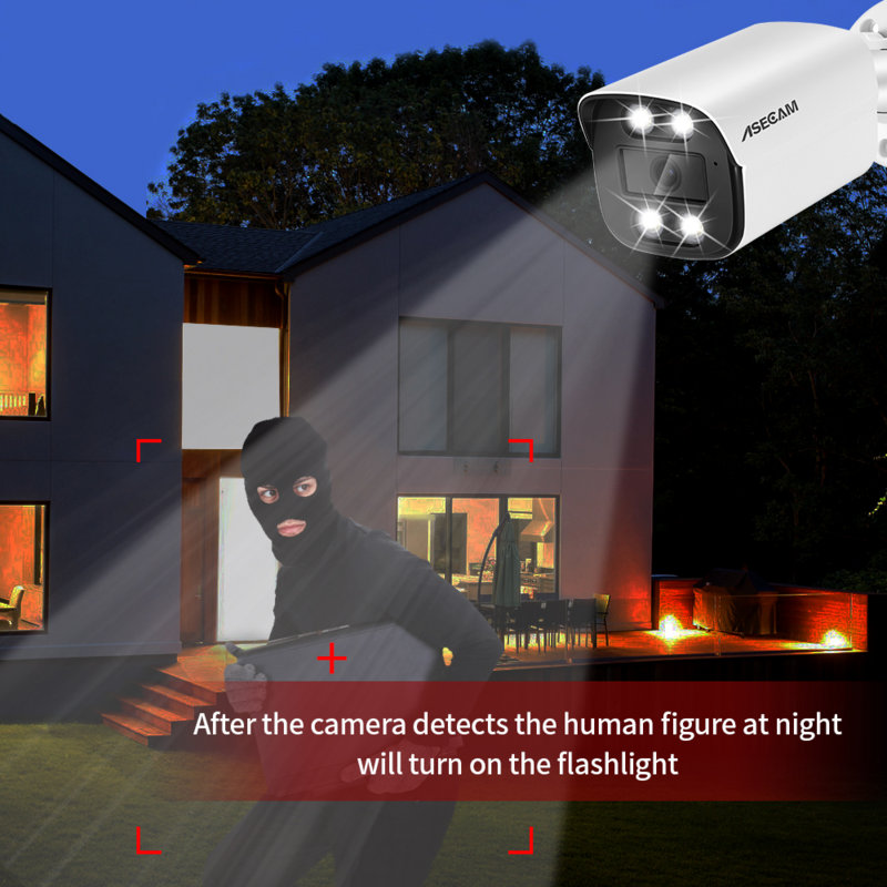 กล้อง IP 8MP 4K ใหม่สำหรับเสียงกลางแจ้ง POE H.265 ONVIF BULLET โลหะสีบ้านกล้องเฝ้าระวังการมองเห็นได้ในเวลากลางคืน